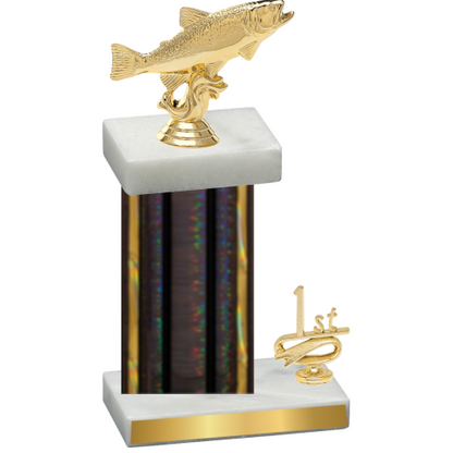 Accented Single Black Glacier First Place Fishing Trophy