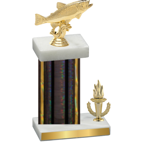 Accented Single Black Glacier Victory Fishing Trophy