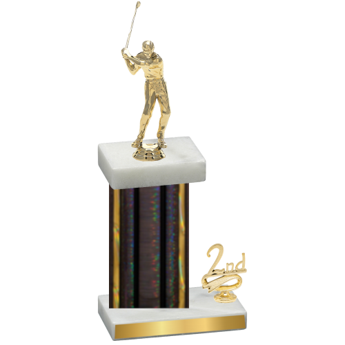 Accented Single Black Glacier Second Place Golf Trophy