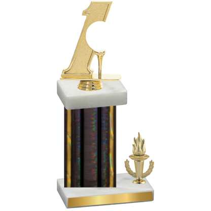 Accented Single Black Glacier Victory Golf Trophy