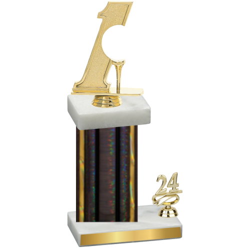 Accented Single Black Glacier Year Golf Trophy