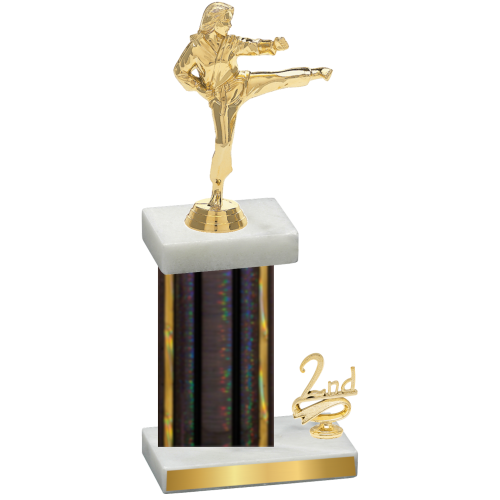 Accented Single Black Glacier Second Place Karate Trophy