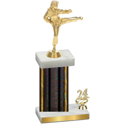 Accented Single Black Glacier Year Karate Trophy