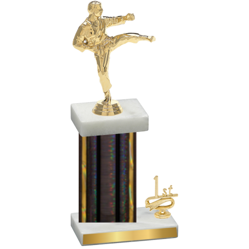 Accented Single Black Glacier First Place Karate Trophy