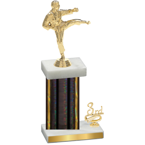 Accented Single Black Glacier Third Place Karate Trophy