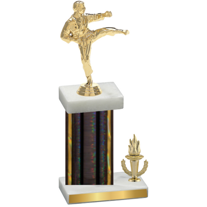 Accented Single Black Glacier Victory Karate Trophy