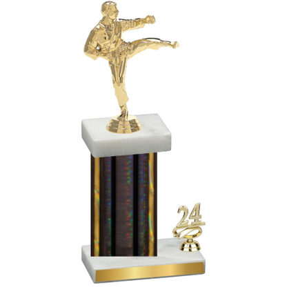 Accented Single Black Glacier Year Karate Trophy