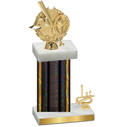 Accented Single Black Glacier First Place Baseball Trophy