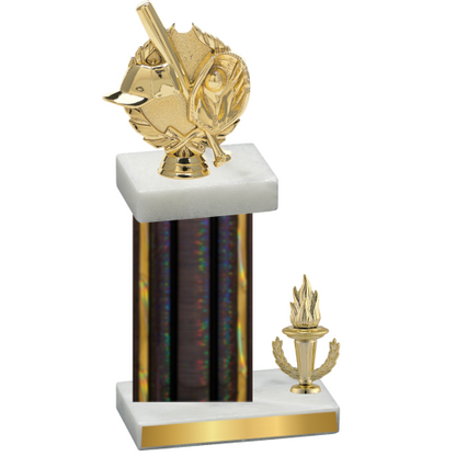 Accented Single Black Glacier Victory Baseball Trophy