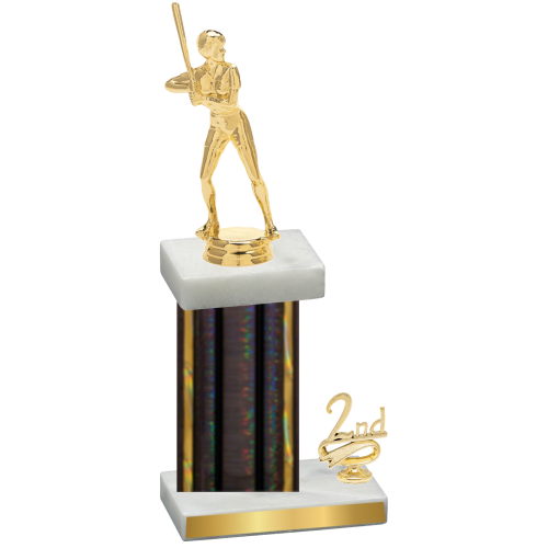 Accented Single Black Glacier Second Place Softball Trophy