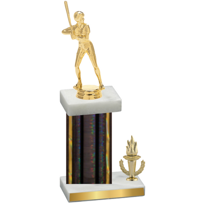 Accented Single Black Glacier Victory Softball Trophy