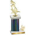 Accented Single Black Carbon Fiber Fourth Place Football Trophy