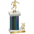 Accented Single Black Carbon Fiber Year Soccer Trophy