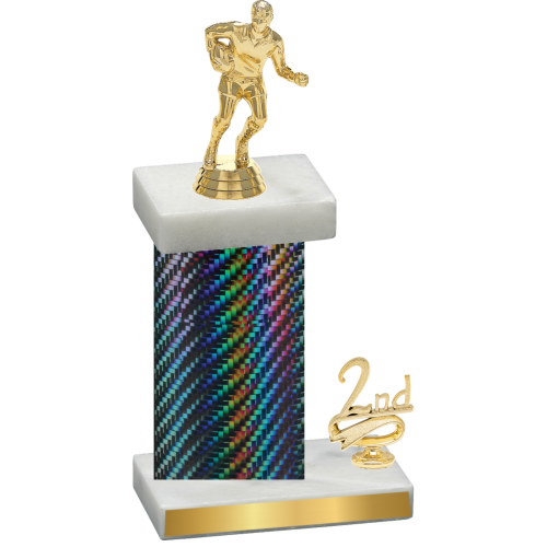 Accented Single Black Carbon Fiber Second Place Rugby Trophy