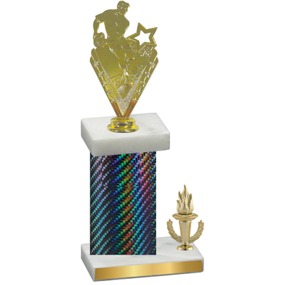 Accented Single Black Carbon Fiber Victory Rugby Trophy