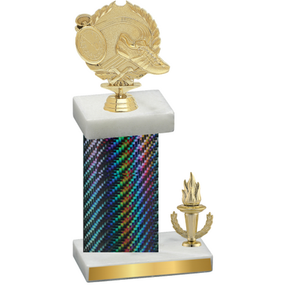 Accented Single Black Carbon Fiber Victory Running Trophy