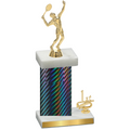 Accented Single Black Carbon Fiber First Place Tennis Trophy