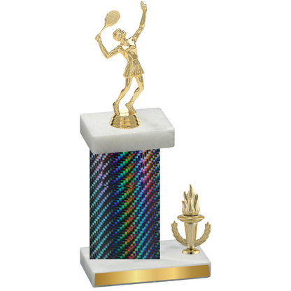 Accented Single Black Carbon Fiber Victory Tennis Trophy