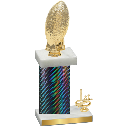 Accented Single Black Carbon Fiber First Place Football Trophy