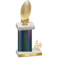 Accented Single Black Carbon Fiber Fourth Place Football Trophy