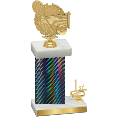 Accented Single Black Carbon Fiber First Place Tennis Trophy