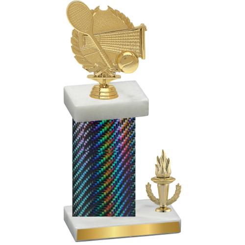 Accented Single Black Carbon Fiber Victory Tennis Trophy