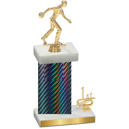 Accented Single Black Carbon Fiber First Place Bowling Trophy