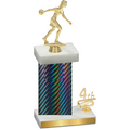 Accented Single Black Carbon Fiber Fourth Place Bowling Trophy