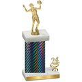Accented Single Black Carbon Fiber Year Volleyball Trophy