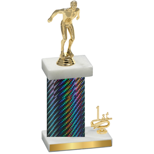 Accented Single Black Carbon Fiber First Place Swimming Trophy