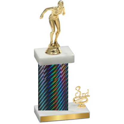 Accented Single Black Carbon Fiber Third Place Tennis Trophy