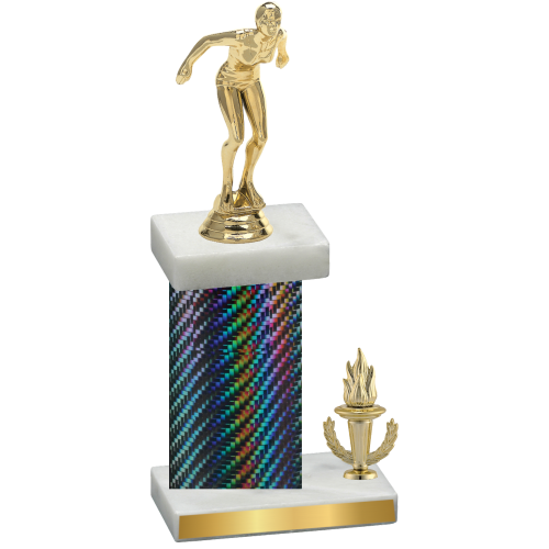 Accented Single Black Carbon Fiber Victory Tennis Trophy