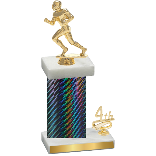 Accented Single Black Carbon Fiber Fourth Place Football Trophy