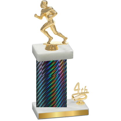 Accented Single Black Carbon Fiber Fourth Place Football Trophy