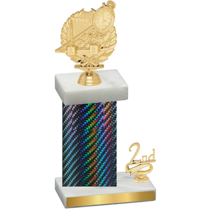 Accented Single Black Carbon Fiber Second Place Swimming Trophy