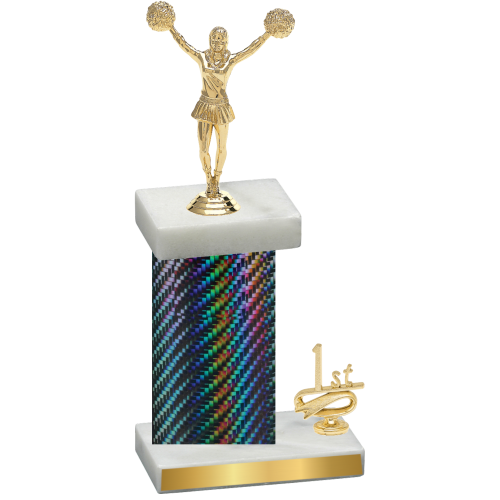 Accented Single Black Carbon Fiber First Place Cheerleading Trophy