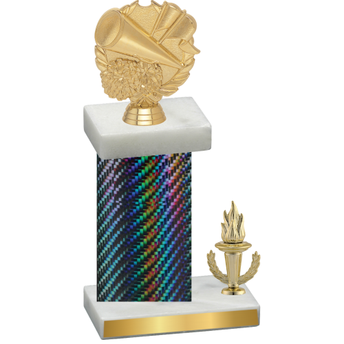 Accented Single Black Carbon Fiber Victory Cheerleading Trophy