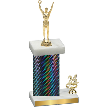 Accented Single Black Carbon Fiber Year Victory Trophy