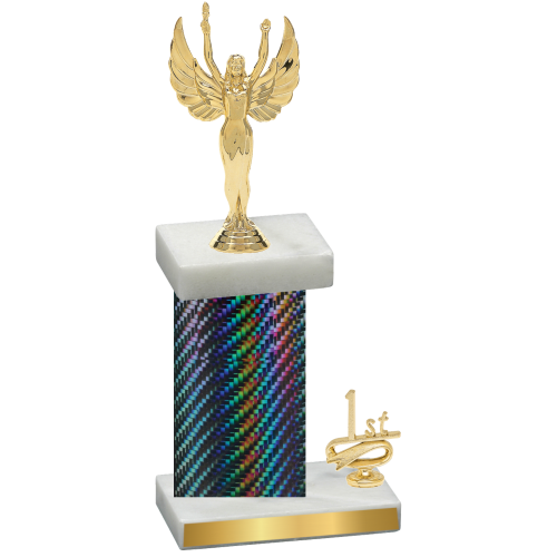 Accented Single Black Carbon Fiber First Place Victory Trophy