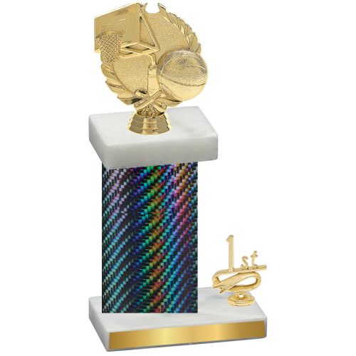 Accented Single Black Carbon Fiber First Place Basketball Trophy