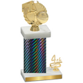 Accented Single Black Carbon Fiber Fourth Place Basketball Trophy
