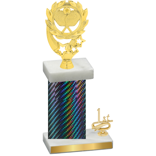 Accented Single Black Carbon Fiber First Place Pickleball Trophy