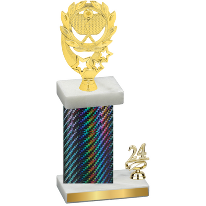 Accented Single Black Carbon Fiber Year Pickleball Trophy