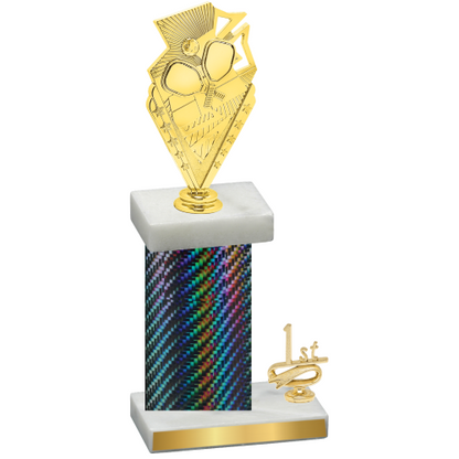 Accented Single Black Carbon Fiber First Place Pickleball Trophy