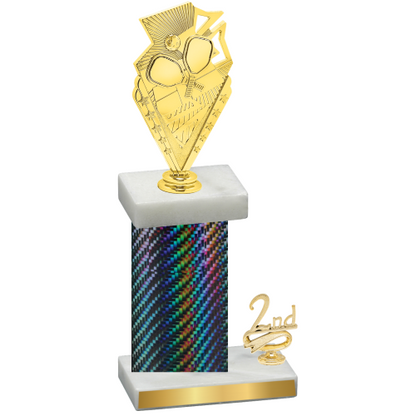 Accented Single Black Carbon Fiber Second Place Pickleball Trophy