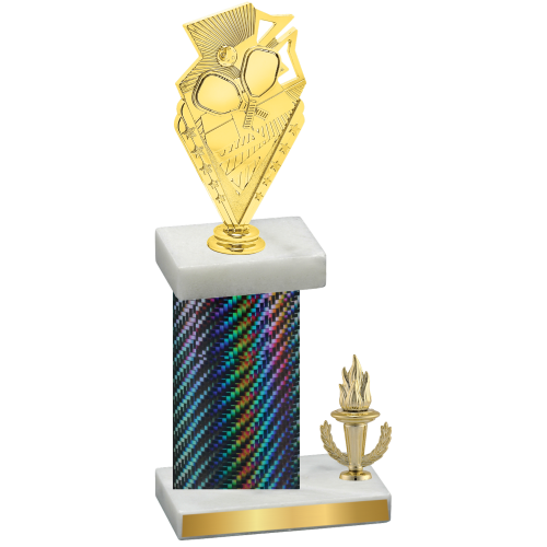 Accented Single Black Carbon Fiber Victory Pickleball Trophy