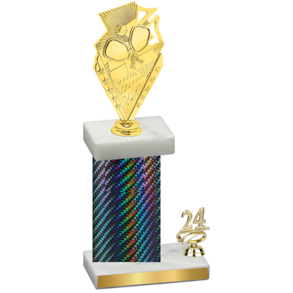 Accented Single Black Carbon Fiber Year Pickleball Trophy