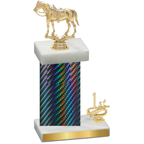 Accented Single Black Carbon Fiber First Place Horses Trophy