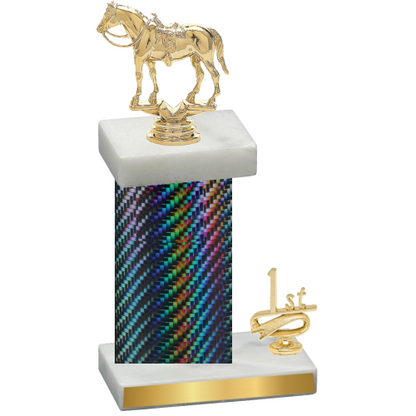 Accented Single Black Carbon Fiber First Place Horses Trophy