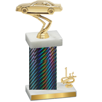 Accented Single Black Carbon Fiber First Place Cars Trophy